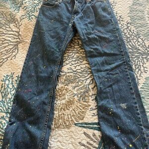 Paint Splatter Blue Jeans